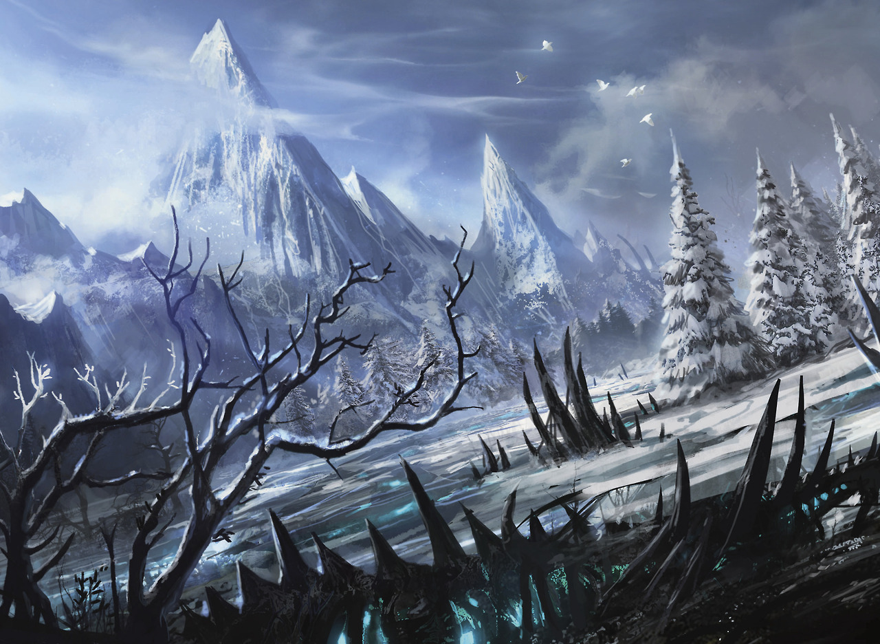 Wooded Foothills - MtG Art