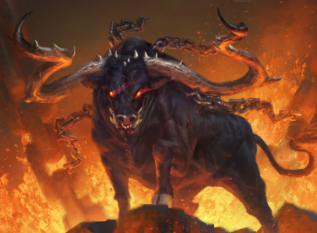 Ox of Agonas MtG Art from Theros Beyond Death Set by Lie Setiawan Art