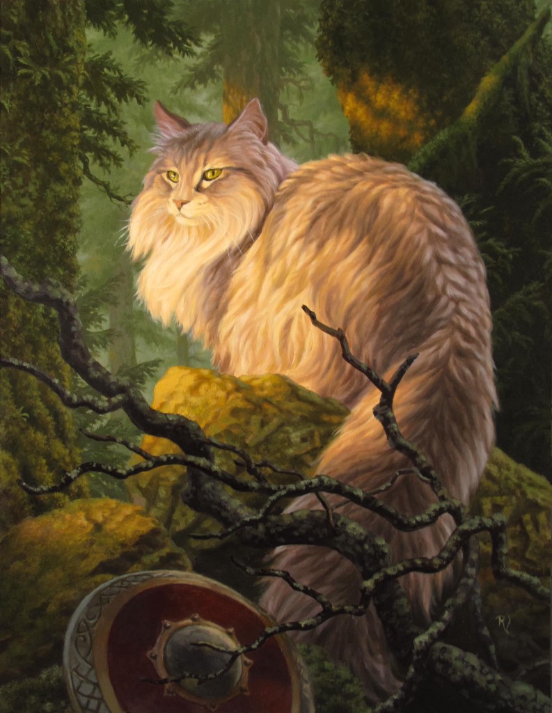 Cat Token MtG Art from Kaldheim Set by Raoul Vitale Art of Magic the Gathering