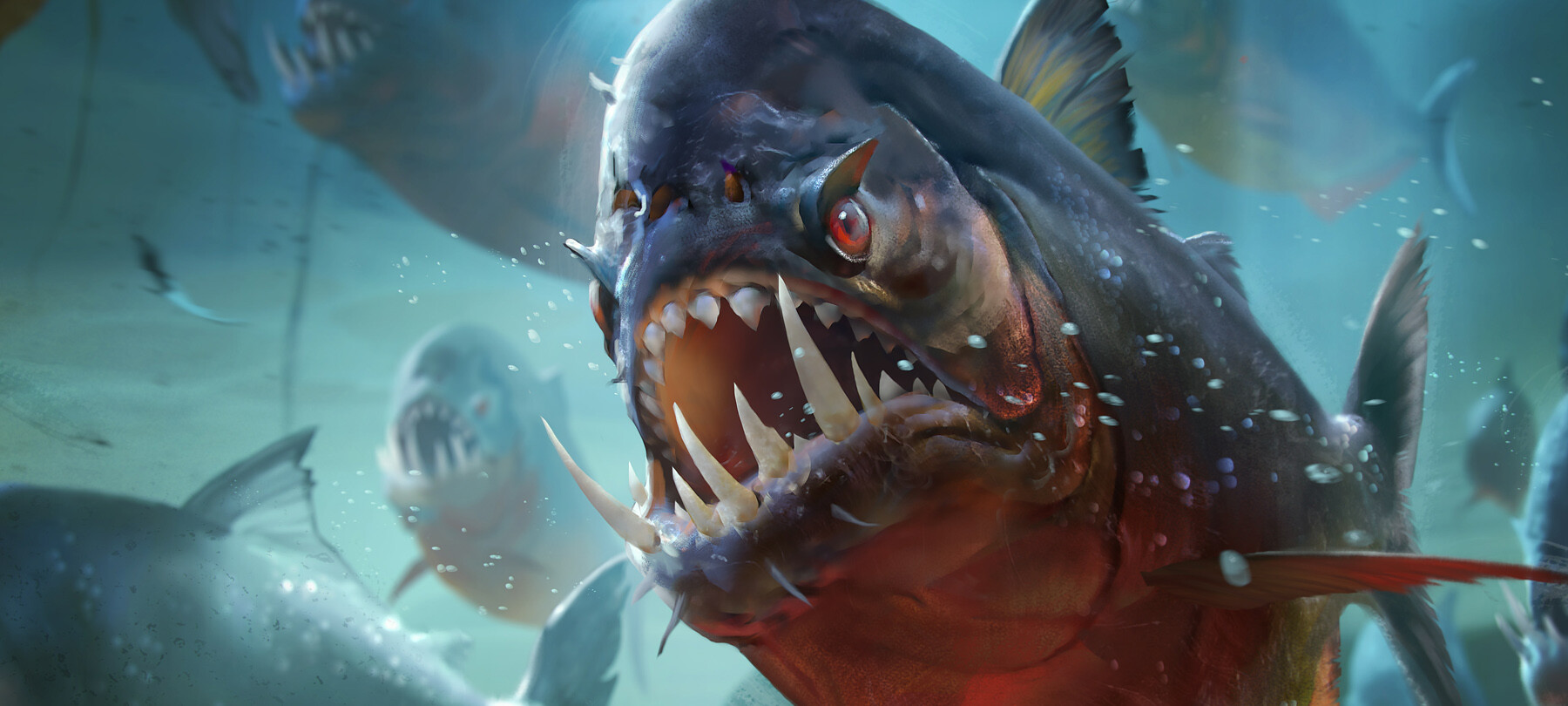 Moat Piranhas 2 - Core Set 2020 MtG Art