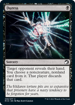 2021 Magic: The Gathering Duress アートフォイル Duress MtG Art from Innistrad: Midnight Hunt Set by Paul Scott