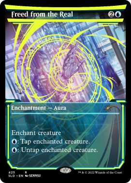 Freed from the Real MtG Art from Secret Lair Set by Sennsu Art of