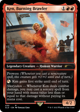 Ken, Burning Brawler MtG Art from Secret Lair Set by Yongjae Ken, Burning Brawler MtG Art from Secret Lair Set by Yongjae
