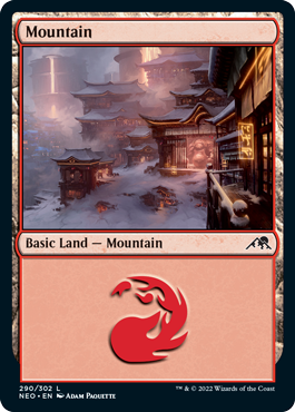 Mountain MtG Art from Kamigawa: Neon Dynasty Set by Adam