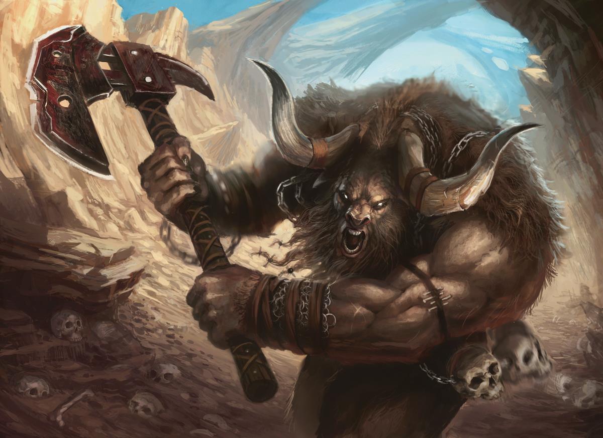 Minotaur Skullcleaver MtG Art from. 