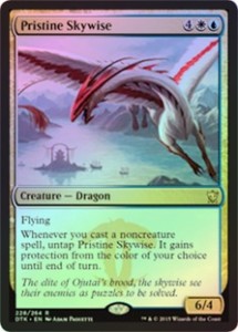 Magic The Gathering - Pristine Skywise Foil Card - Dragons Of Tarkir, Rare, 6/4 Flying Dragon Creature - View #3