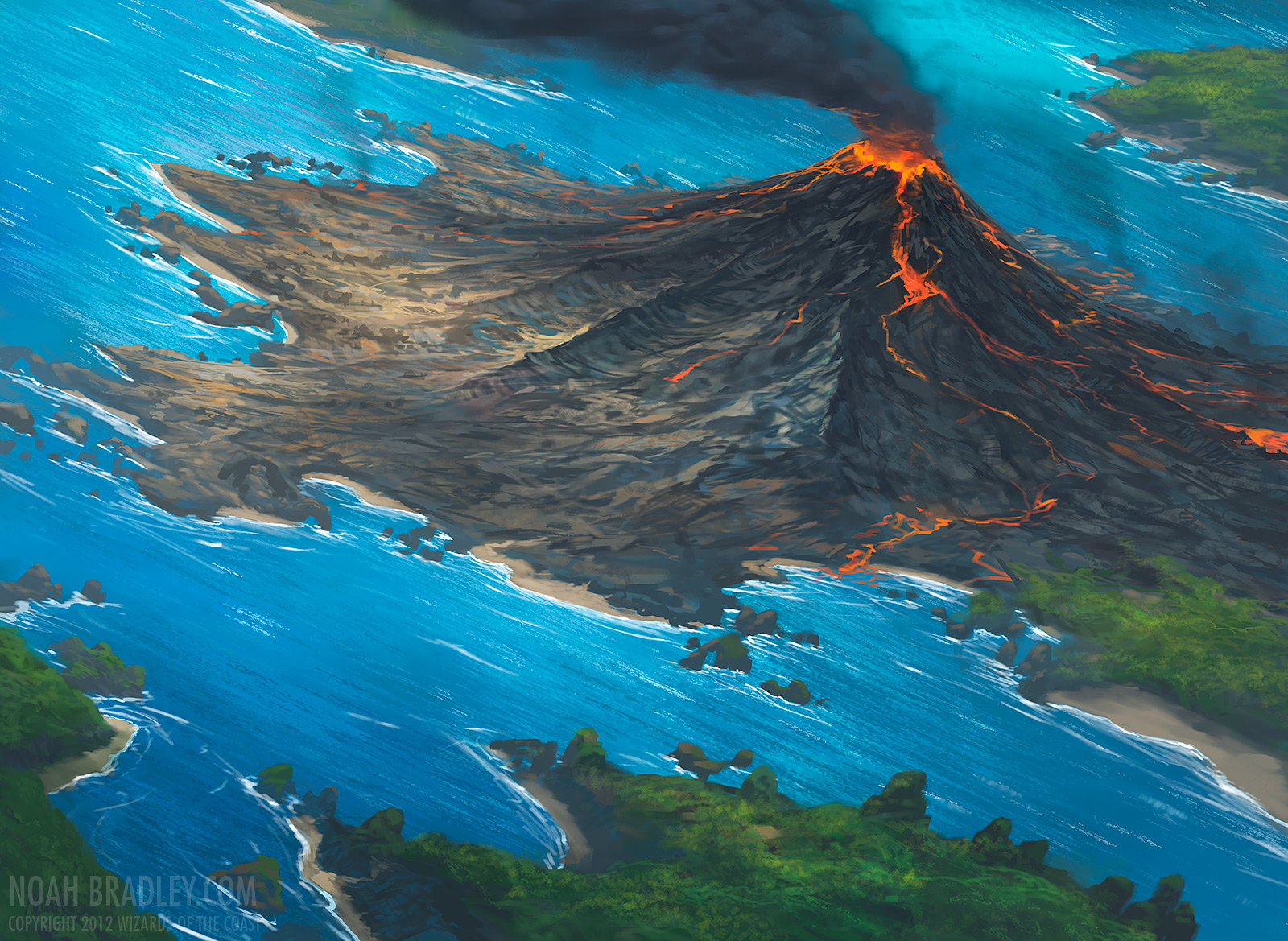 Volcanic Island MtG Art from Vintage Masters Set by Noah Bradley