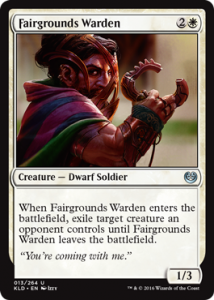 TCG Jeu De Société Magic The Gathering - Fairgrounds Warden - - Carte Individuelle Kaladesh Guardiano Della Fiera