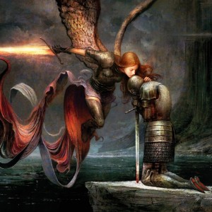 Phyrexian Angel: Seb McKinnon アートプリント Work-in-progress of the Phyrexian-Angel for my Kickstarter