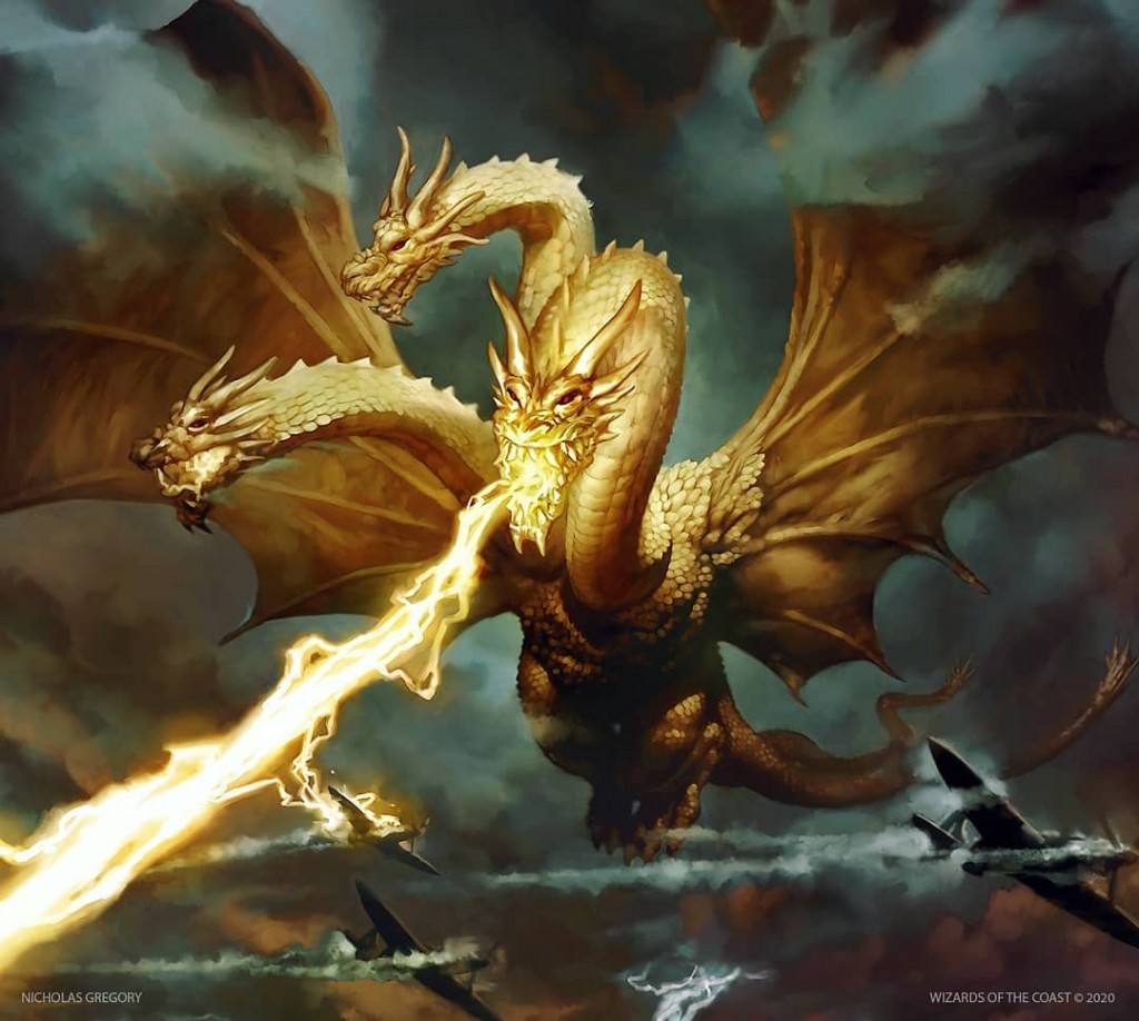 Ghidorah, King of the Cosmos MtG Art from Ikoria Set by Nicholas Gregory -  Art of Magic: the Gathering