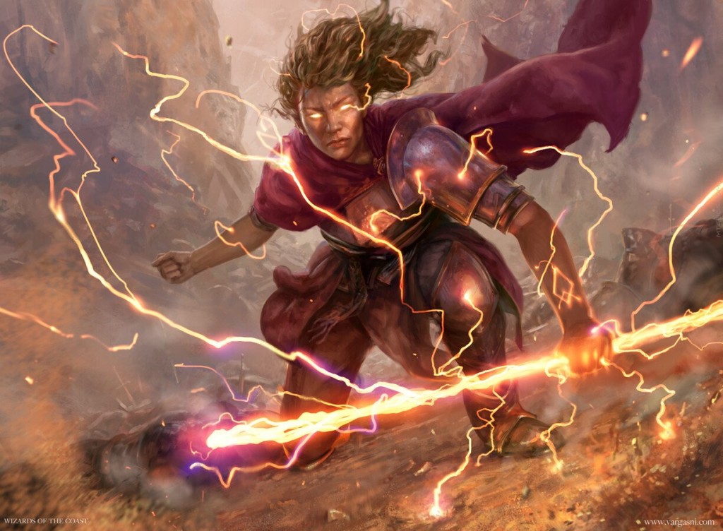 Vow of Lightning MtG Art from Commander Legends Set by Randy Vargas