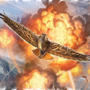 Battlefield Raptor - Kaldheim MtG Art