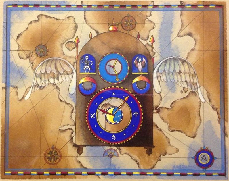 Armageddon Clock MtG Art from Antiquities, Fourth Edition, Masters