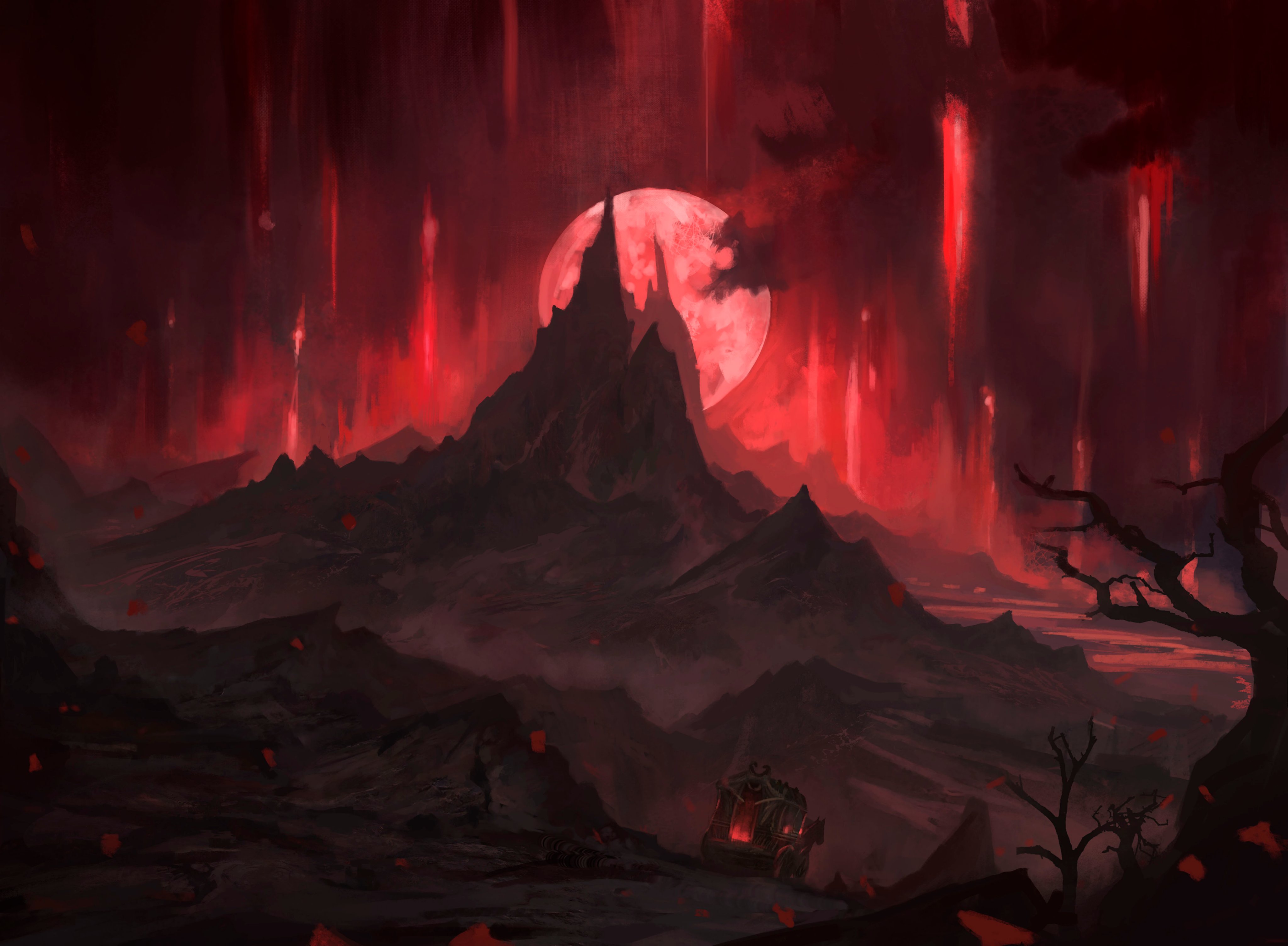 Castle Dracula MtG Art from Innistrad: Crimson Vow Set by Cliff