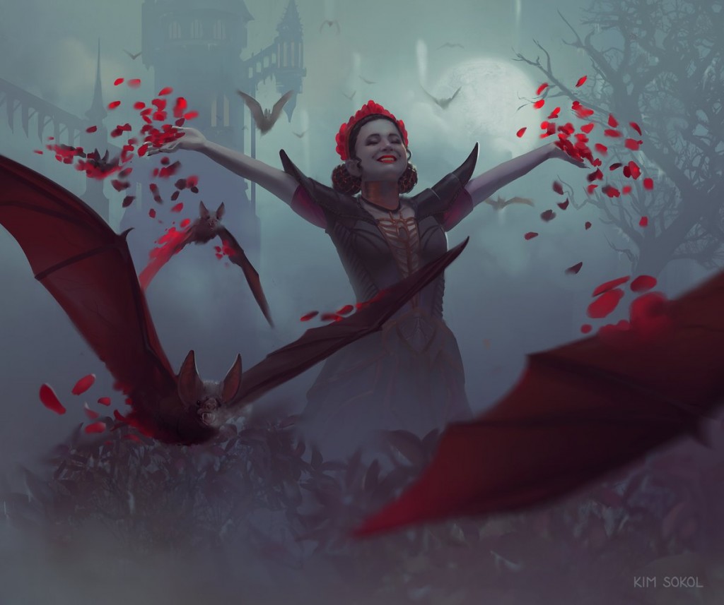 Bloodbat Summoner MtG Art from Innistrad Crimson Vow Set by Kim Sokol