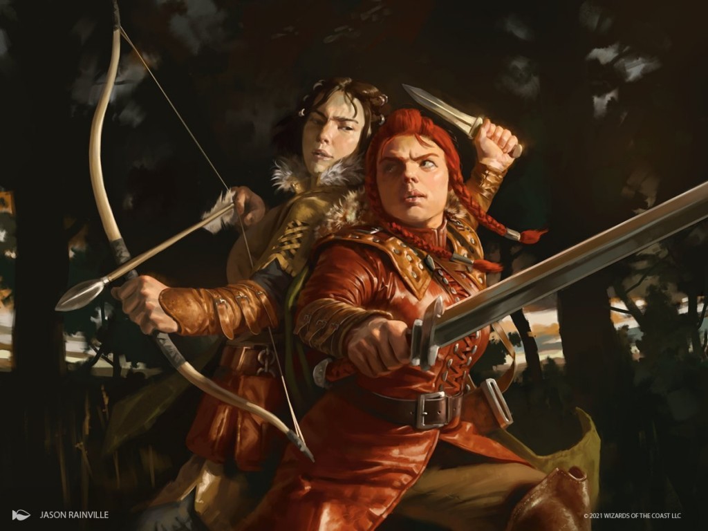 Halana and Alena, Partners MtG Art from Innistrad Crimson Vow Set by Jason Rainville Art of