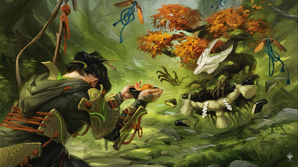 Commune with Spirits MtG Art from Kamigawa Neon Dynasty Set by Aurore Folny Art of Magic the