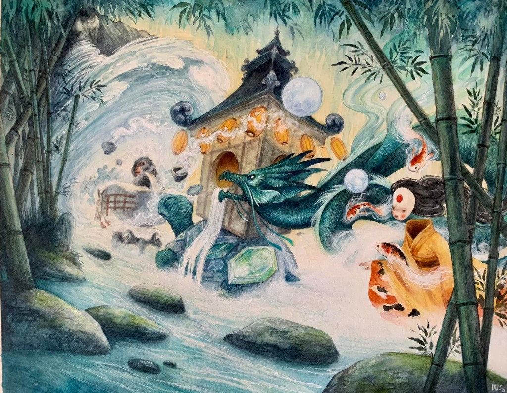 March of Swirling Mist MtG Art from Kamigawa Neon Dynasty Set by Iris