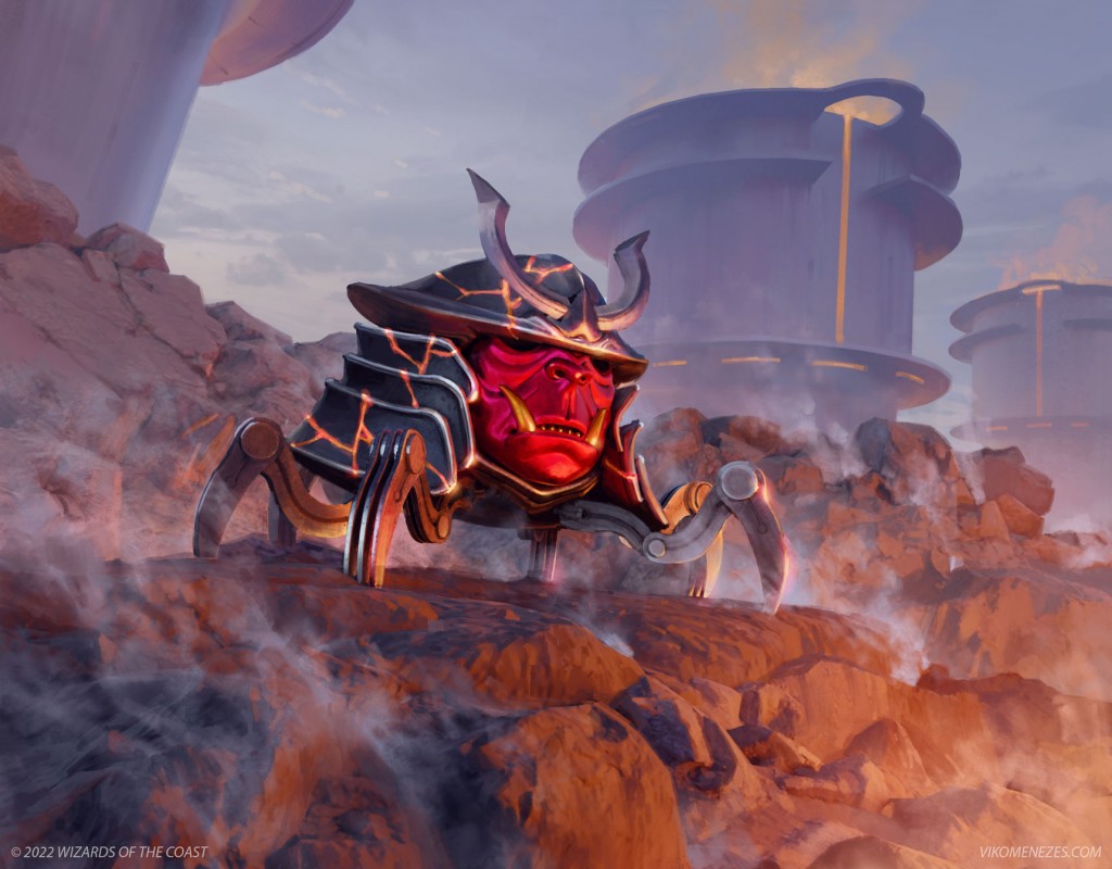 OgreHead Helm MtG Art from Kamigawa Neon Dynasty Set by Viko Menezes