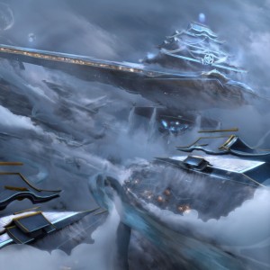 Otawara, Soaring City (Variant) - Kamigawa Neon Dynasty MtG Art