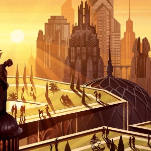Botanical Plaza (Variant) - Streets of New Capenna MtG Art