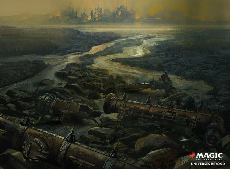 Choked Estuary MtG Art from Warhammer 40000 Set by Lixin Yin Art of