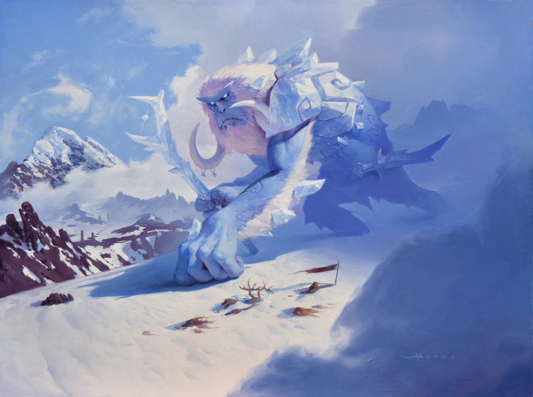 Снежные существа. Сокол арт. Snow creature. Dark strokes the Legend of the Snow Kingdom.