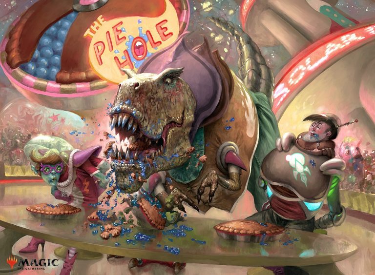 PieEating Contest MtG Art from Unfinity Set by Simon Dominic Art of