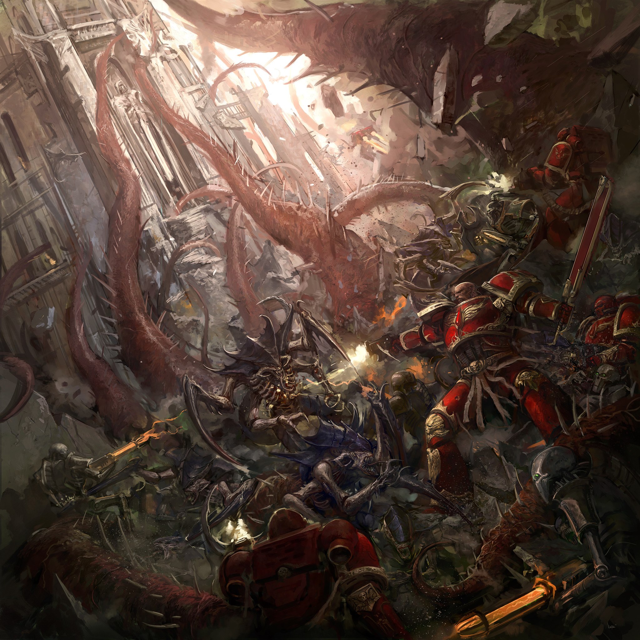 Tyranid Invasion MtG Art from Warhammer 40000 Set by Games