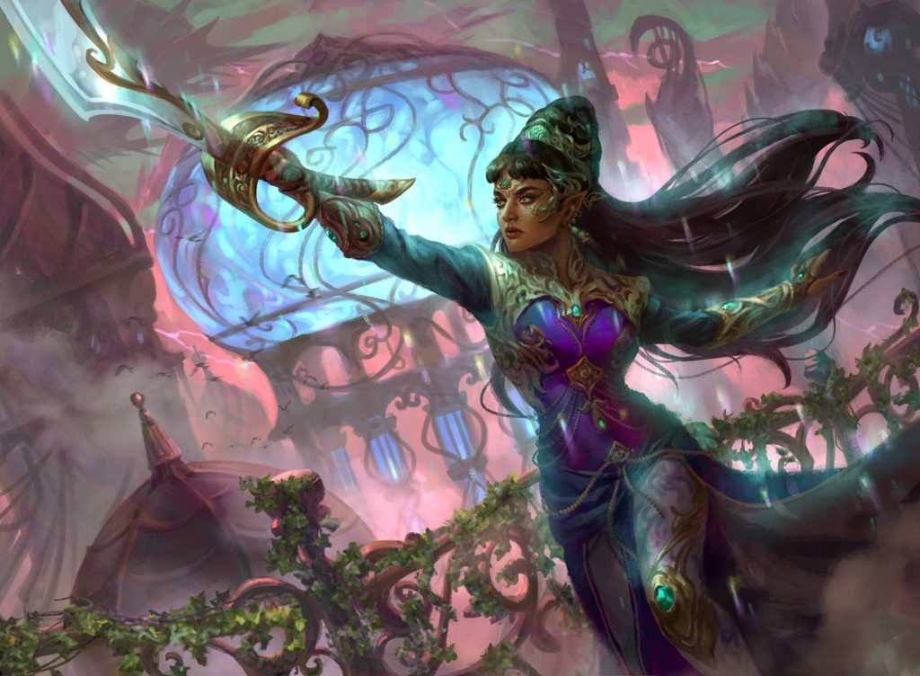 Iridescent Blademaster MtG Art from March of the Machine Set by Livia