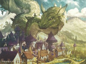 Beanstalk Wurm MtG Art from Wilds of Eldraine Set by Aldo Dominguez