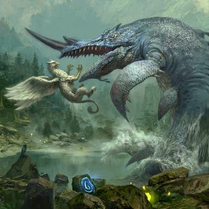 Horned Loch-Whale - Wilds of Eldraine MtG Art